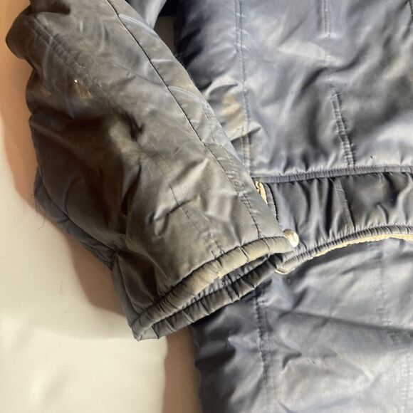 VTG 70s Cal Craft Blue Sherpa Western Jacket Mens Sz 2XL XL Nylon Distressed - Picture 4 of 15